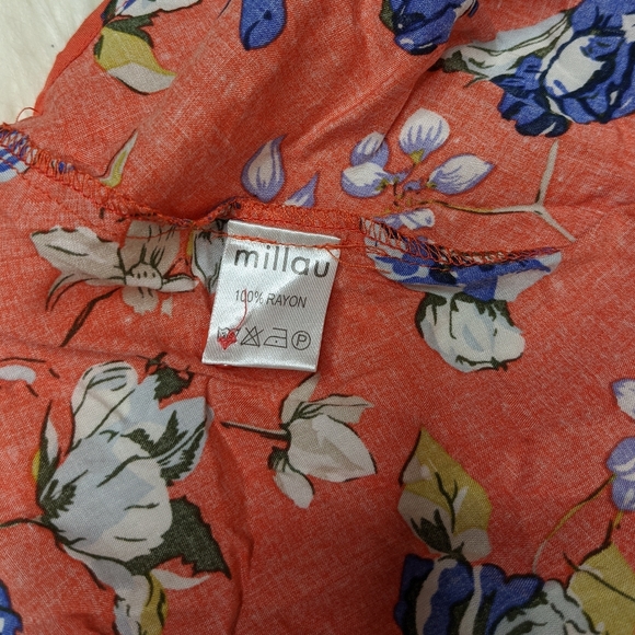 LF Millau Floral Flowy Zip Front Flare Skirt J2 - Picture 3 of 5